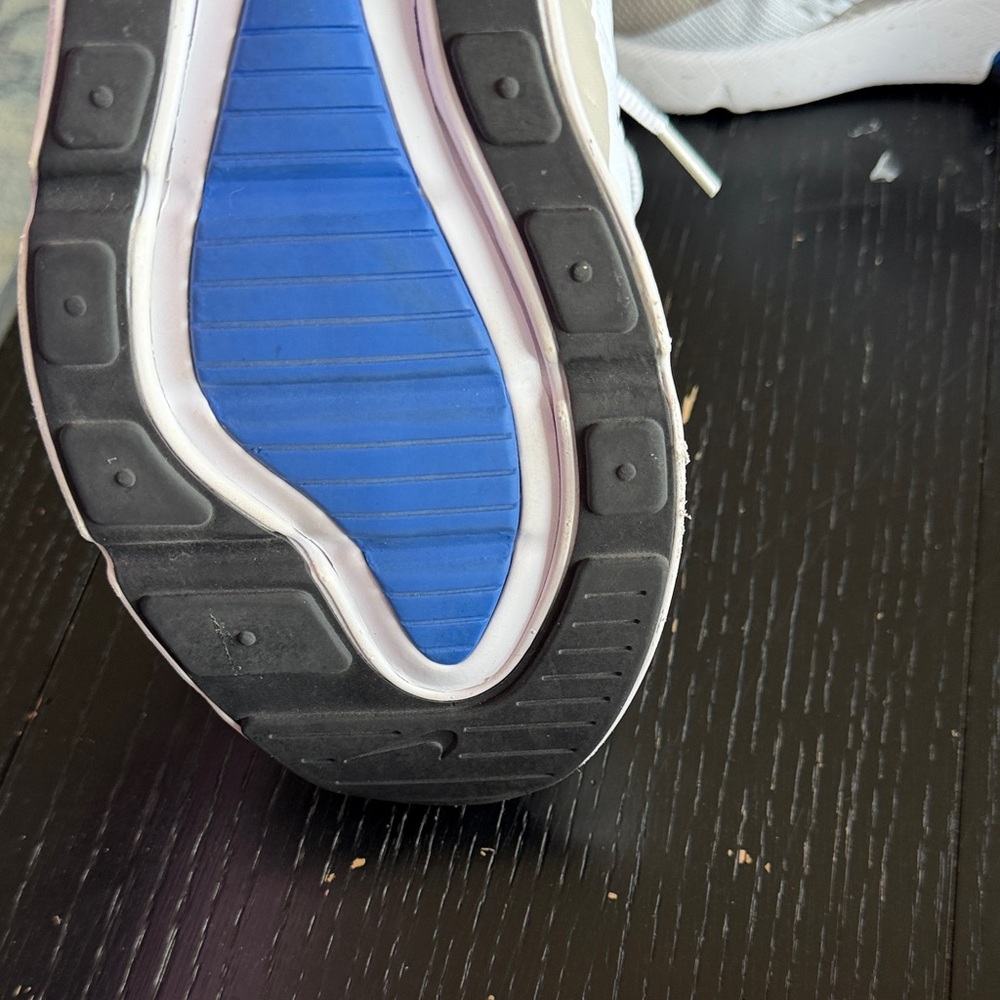 Nike White Sneakers with Blue Air Unit and Multicolor Swooshes-Men’s 12 - Picture 6 of 11